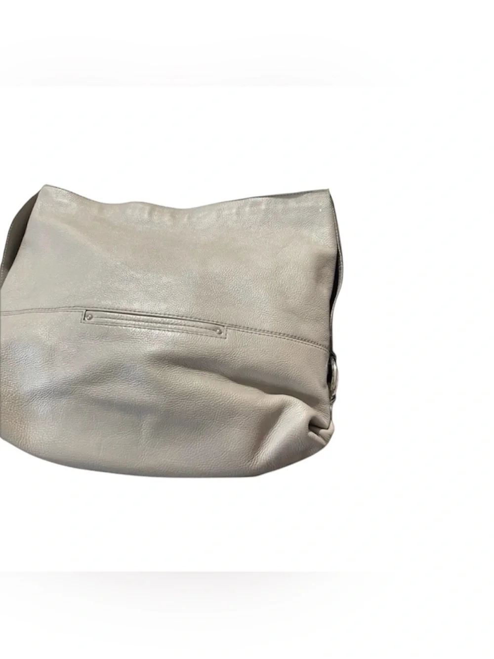 Michael Kors Pebbled Leather Hobo Shoulder Bag Light Gray Large Slouchy Purse